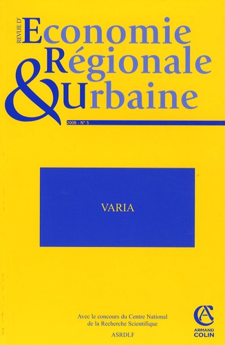 Sylvie Arbour - Revue d'économie régionale et urbaine N° 5/2008 : Varia.