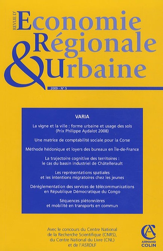 Stéphanie Peres et Marie-Antoinette Maupertuis - Revue d'économie régionale et urbaine N° 5, 2009 : .