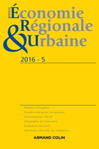 Revue d'économie régionale et urbaine N° 5/2016