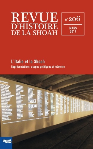 Georges Bensoussan et Laura Fontana - Revue d'histoire de la Shoah N° 206, mars 2017 : L'Italie et la Shoah - Représentations, usages politiques et mémoire.