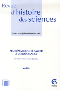 Mathématiques et savoir à la Renaissance