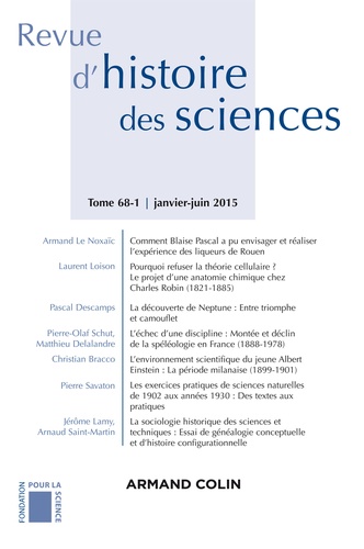 Michel Blay - Revue d'histoire des sciences N° 68-1, Janvier-juin 2015 : .