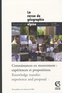 Wolfgang Pfefferkorn et Albert Simard - Revue de Géographie Alpine N°2, Juin 2008, Tome : Connaissances en mouvement : expériences et propositions.