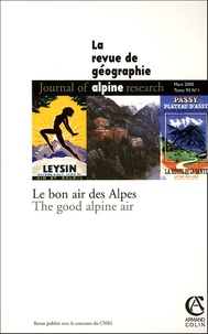 Claude Reichler - Revue de Géographie Alpine Tome 93 N° 1, Mars 2 : Le bon air des Alpes : The good alpine air.