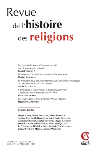 Revue de l'histoire des religions N° 236/3, juillet-septembre 2019