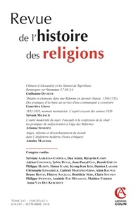  Anonyme - Revue de l'histoire des religions N° 3, septembre 2018 : .