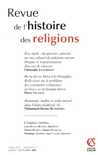 Christophe Lemardelé et Pierre Sauzeau - Revue de l'histoire des religions Tome 224 N° 3, Juill : .