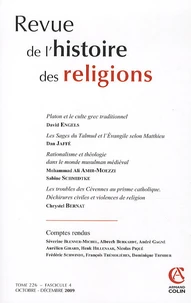 Revue de l'histoire des religions Tome 226 N° 4, Octobre-décembre 2009