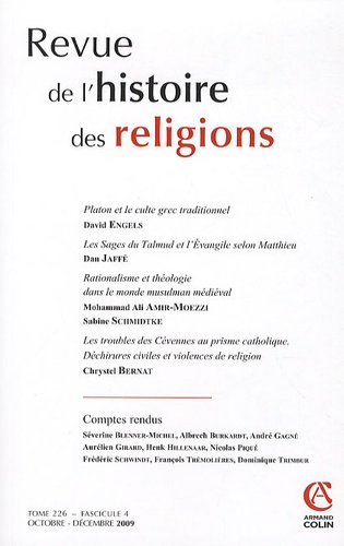 David Engels et Dan Jaffé - Revue de l'histoire des religions Tome 226 N° 4, Octob : .