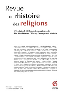 Charles Amiel - Revue de l'histoire des religions Tome 231 N° 4, Octobre-décembre 2014 : L'objet rituel : concepts et méthodes croisés.