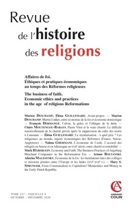 Charles Amiel - Revue de l'histoire des religions Tome 237 N°4, octobre-décembre 2020 : Affaires de foi - Ethiques et pratiques économiques au temps des réformes religieuses.