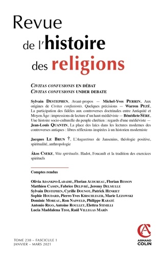 Charles Amiel - Revue de l'histoire des religions Tome 238 N° 1, janvier-mars 2021 : Civitas confusionis en débat.