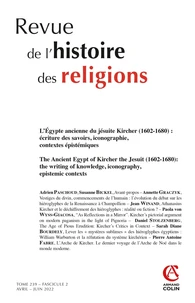 L'Egypte ancienne du jésuite Kircher (1602-1680) : écriture des savoirs, iconographie, contextes épistémiques