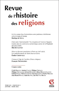 Revue de l'histoire des religions Tome 243 N° 1, janvier-mars 2026