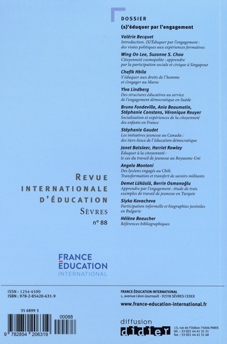 Revue internationale d'éducation N° 88, décembre 2021 (S)'éduquer par l'engagement