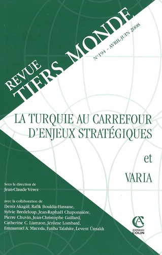 Marie-Christine Polge - Revue Tiers Monde N° 194, Avril-juin 2008 : La Turquie au carrefour d'enjeux stratégiques et Varia.