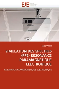 Simulation des spectres (rpe) resonance paramagnetique electronique
