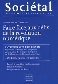 Marc Schwartz et Paul Champsaur - Sociétal N° 61, 3e trimestre : Faire face aux défis de la révolution numérique.