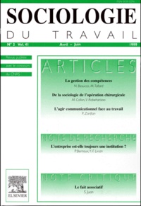  Elsevier - Sociologie du travail Volume 41 N° 2, Avri : .