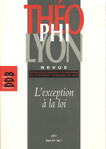 Isabelle Chareire - Théophilyon N° 16 Volume 1, Avri : L'exception à la loi.