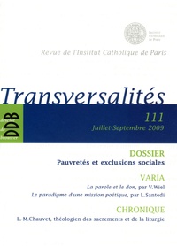 Laurent Villemin - Transversalités N° 111, Juillet-Sept : Pauvretés et exclusions sociales.