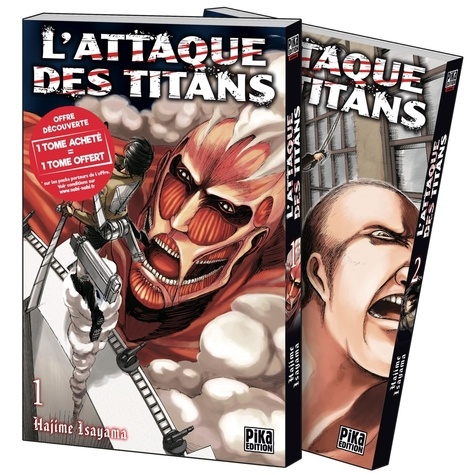 Hajime Isayama - L'attaque des titans  : Pack en 2 volumes : Tome 1, Tome 2 - Dont Tome 1 offert.