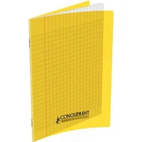 CAHIER PIQUE CONQUERANT PP 24*32 96  PAGES SEYES JAUNE