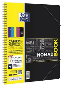 Cahier intégrale NomadBook Oxford Etudiants - 24x31 cm - 160 pages perforées Seyès 90g - Coloris assortis
