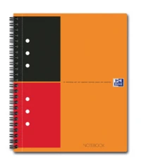 Cahier intégrale NoteBook Oxford International - 16,9x21 cm - 160 pages perforées lignées 6 mm 80g - Orange