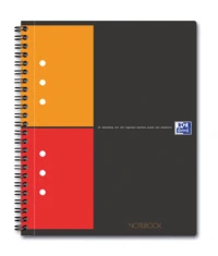 Cahier intégrale NoteBook Oxford International - 16,9x21 cm - 160 pages perforées quadrillées 5x5 80g - Gris