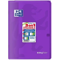 Cahier oxford easybook agrafe 210x297 96p optik p. seyes polypro assorti