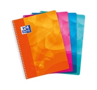 Cahier oxford lagoon integrale 240x320 100p optik p. seyes+tag polypro assorti