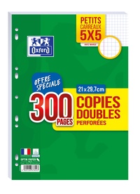 HAMELIN - COPIES DOUBLES OXFORD PERFOREES 210X297 FILM 300P 90G Q5/5+MARGE RDC 1/2BOX