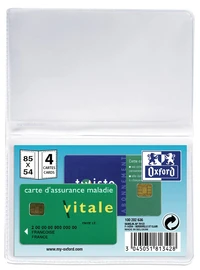 Etui transparent pour 4 cartes - 8,5x5,4 cm