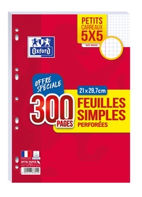 HAMELIN - FEUILLES SIMPLES OXFORD PERFOREES FILM 300P 90G Q5/5+MARGE 1/2BOX RDC