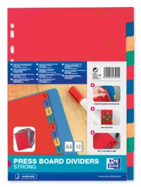 Intercalaires neutres a4 12 positions carte lustree 225g assorti
