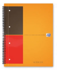Notebook oxford international integrale 4 trous 230x297 160p optik p. ligne 6mm+tag orange