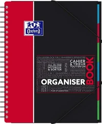 OrganiserBook Oxford Etudiants - 24,5x31 cm - 160 pages perforées quadrillées 5x5 90g - Coloris assortis