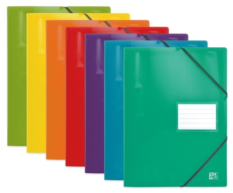Protège-documents Oxford School Life A4 - 80 Pochettes (160 Vues), élastique De Fermeture, Couverture Polypro Colorée - 3
