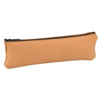 Trousse plate en cuir naturel