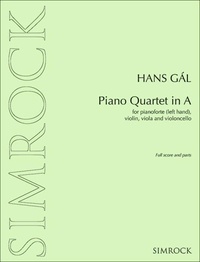Hans Gál - Piano Quartet in A - piano quartet. Partition et parties..