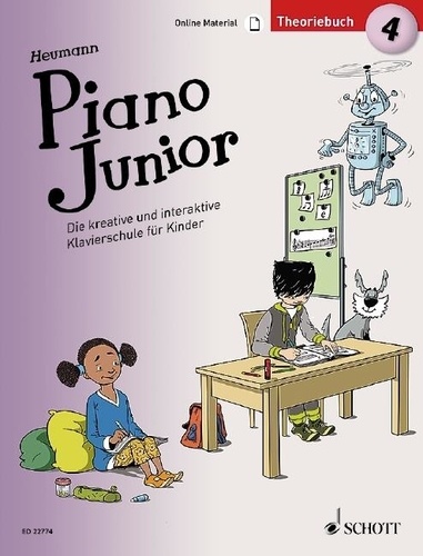 Hans-günter Heumann et  Leopé - Piano Junior - Edition allemande Vol. 4 : Piano Junior: Theoriebuch 4 - Die kreative und interaktive Klavierschule für Kinder. Vol. 4. piano..