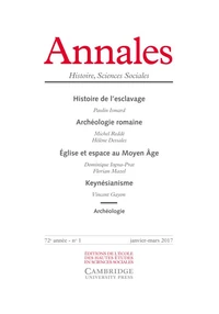 Annales Histoire, Sciences Sociales N° 1, janvier-mars 2017
