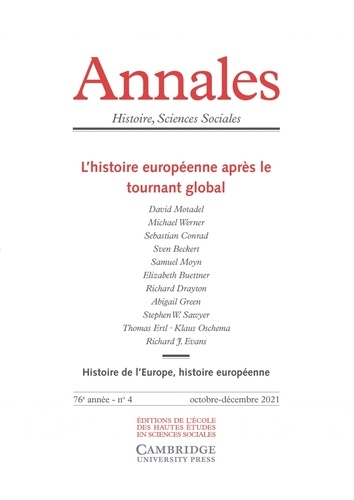 Vincent Azoulay - Annales Histoire, Sciences Sociales N° 4, octobre-décembre 2021 : L'histoire européenne après le tournant global.