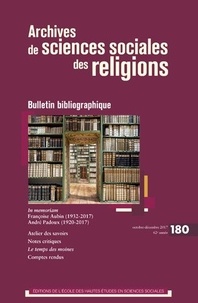  EHESS - Archives de sciences sociales des religions N° 180 : Bulletin bibliographique.