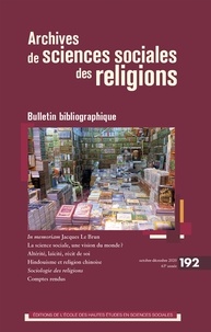  EHESS - Archives de sciences sociales des religions N° 192 : Bullet.