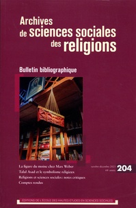 Denis Pelletier - Archives de sciences sociales des religions N° 204, octobre-décemble 2023 : Bulletin bibliographique.