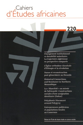  EHESS - Cahiers d'études africaines N° 220/2015 : .