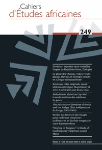 Cahiers d'études africaines N° 249/2023