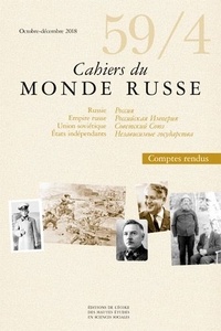 Christophe Prochasson - Cahiers du Monde russe N° 59/4, octobre-décembre 2018 : .